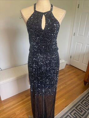Parker Black Sequin Evening gown